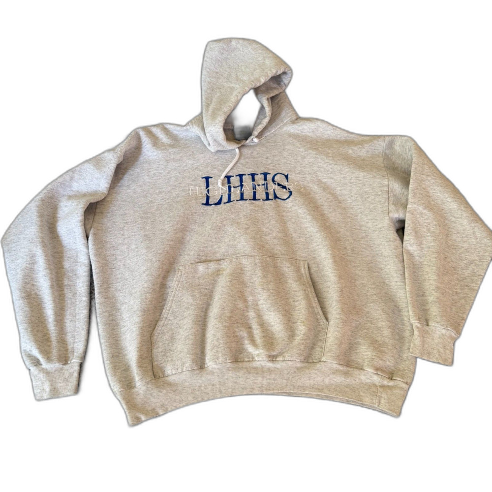 90s Y2K La Habra High School Light Gray Hoodie Embroidered LHHS Highlanders XL